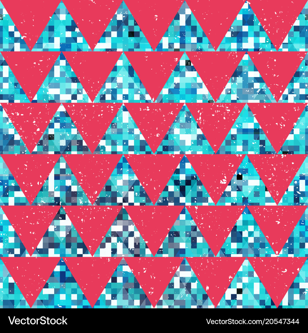 Red mosaic triangle pattern Vector Image