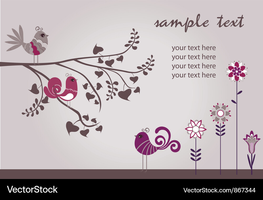 Retro background with birds Vector Image