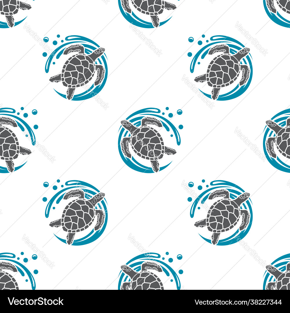 Seamless pattern with turtles vector image