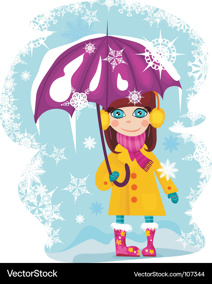 Winter girl Vector Image