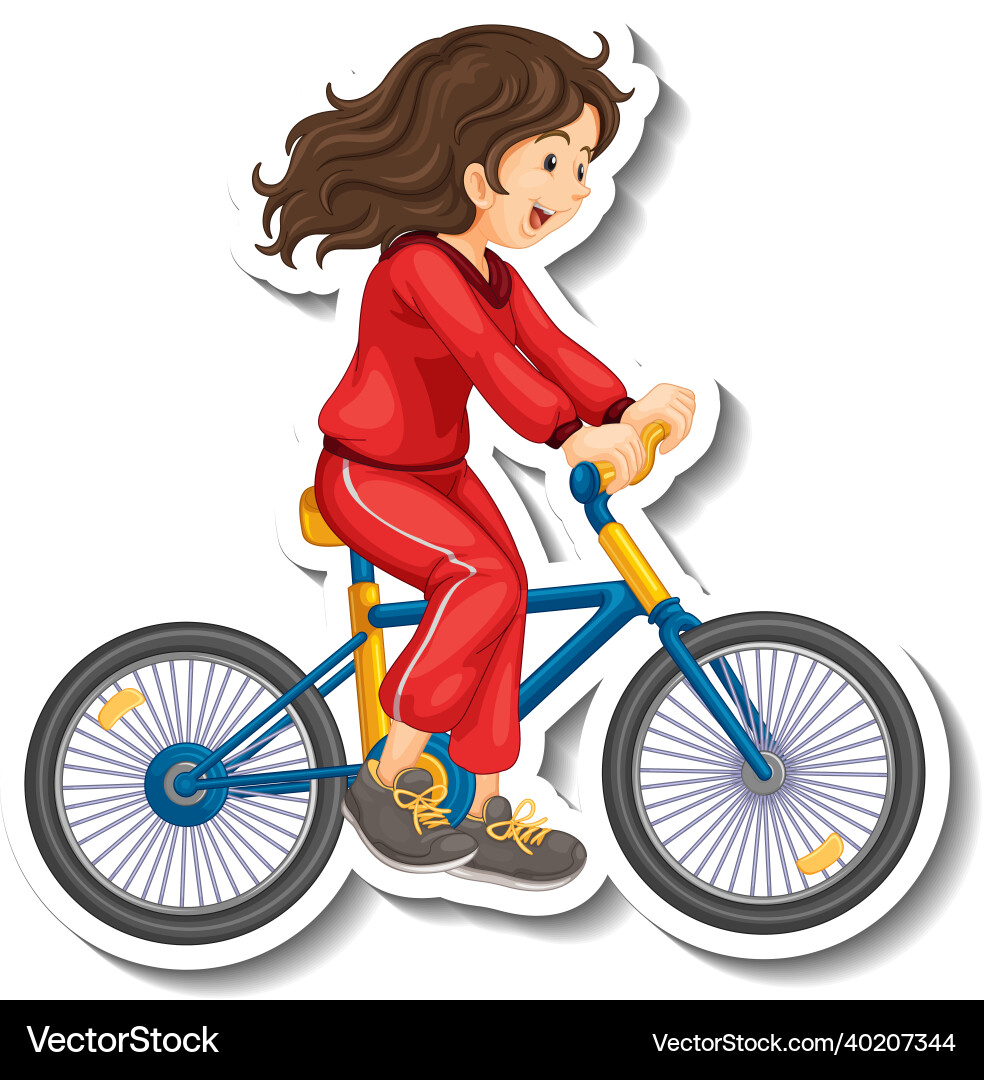 Woman riding bicycle for exercise vector image