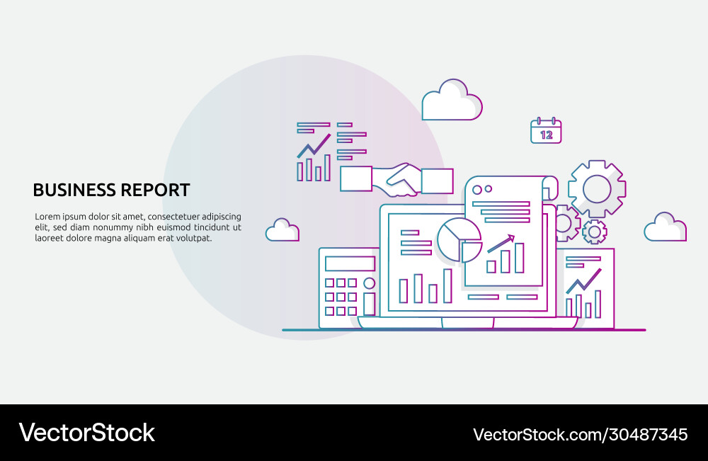 Chart document data report concept for business vector image