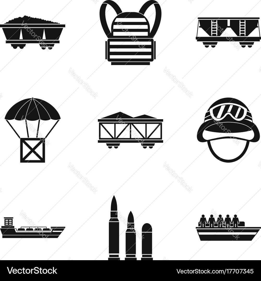 Combative icons set simple style vector image