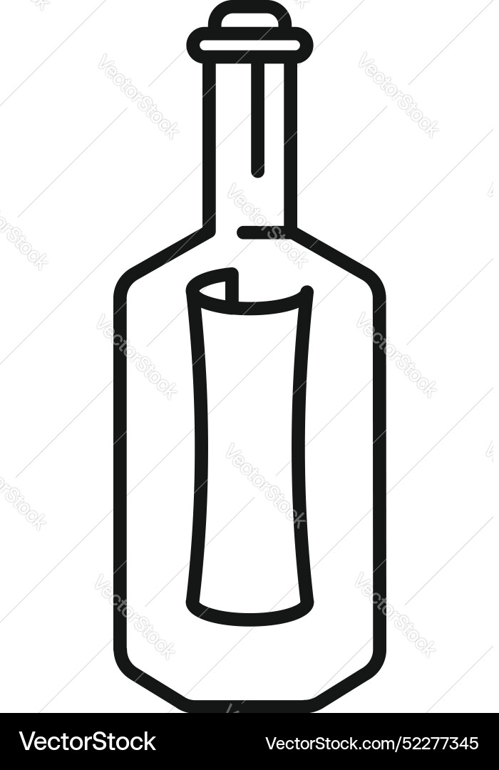 Glass bottle containing message paper is floating Glass bottle containing message paper is floating vector image