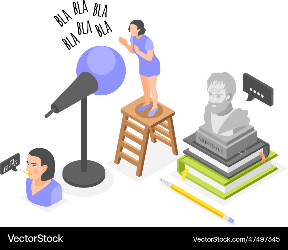 Isometric rhetoric composition Isometric rhetoric composition vector image