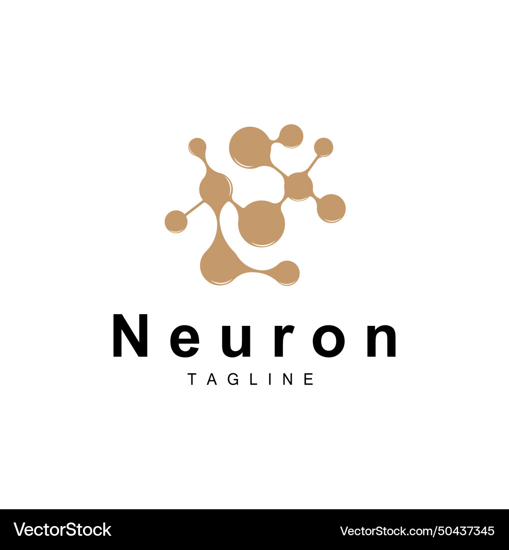 Neuron logo cel dna network and particle Vector Image