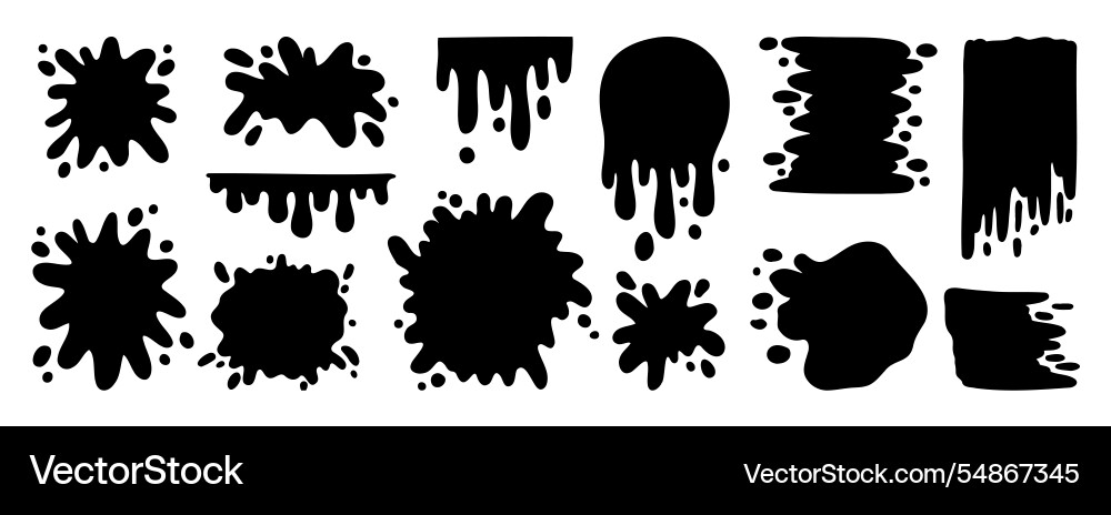 Paint splatter and different blob splash shapes Paint splatter and different blob splash shapes vector image