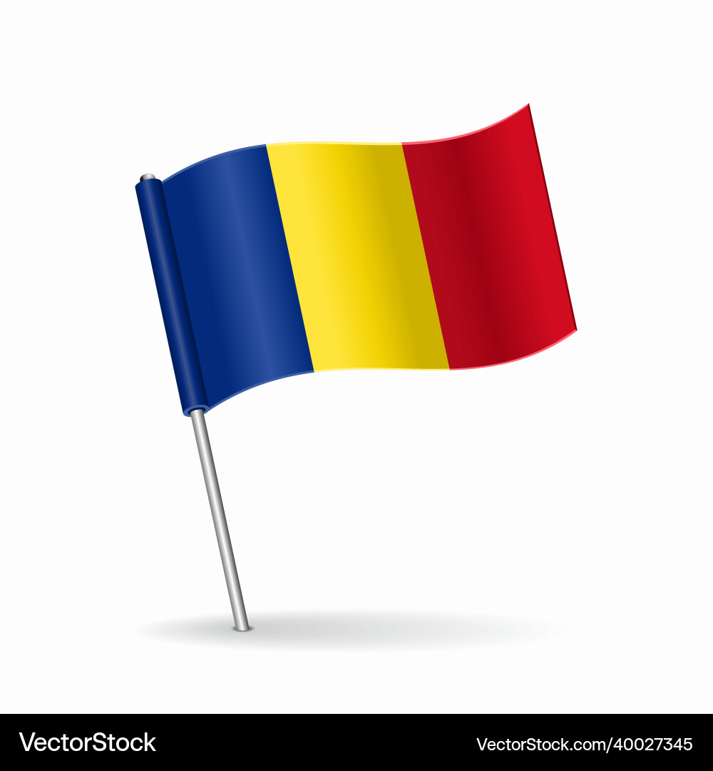 Romanian Flag Pointer Map vector image
