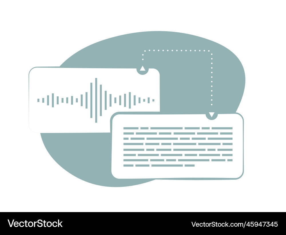 Speech to text automatic voice recognition vector image