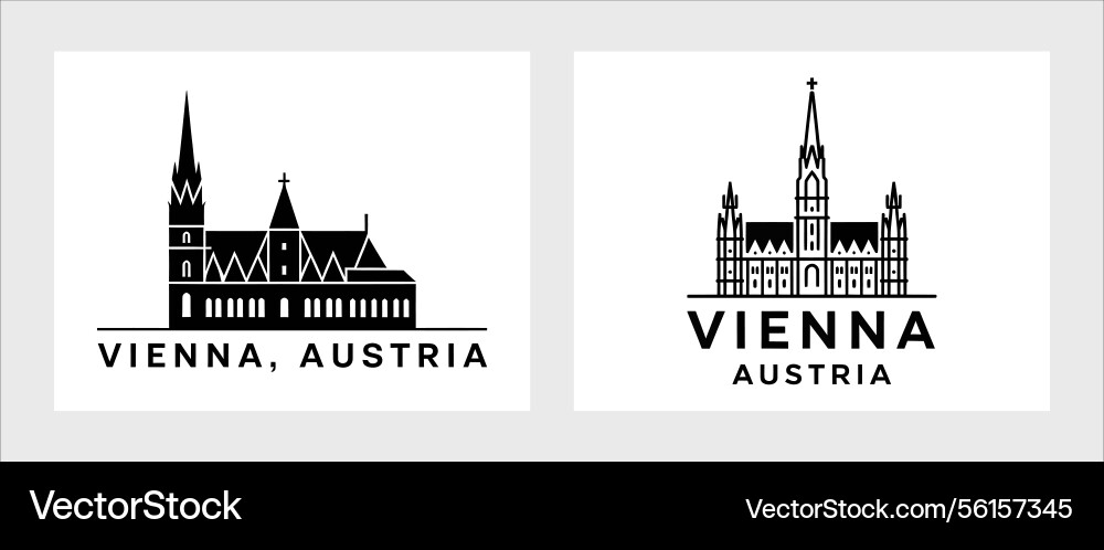 Vienna austria skyline landmark emblem Vienna austria skyline landmark emblem vector image