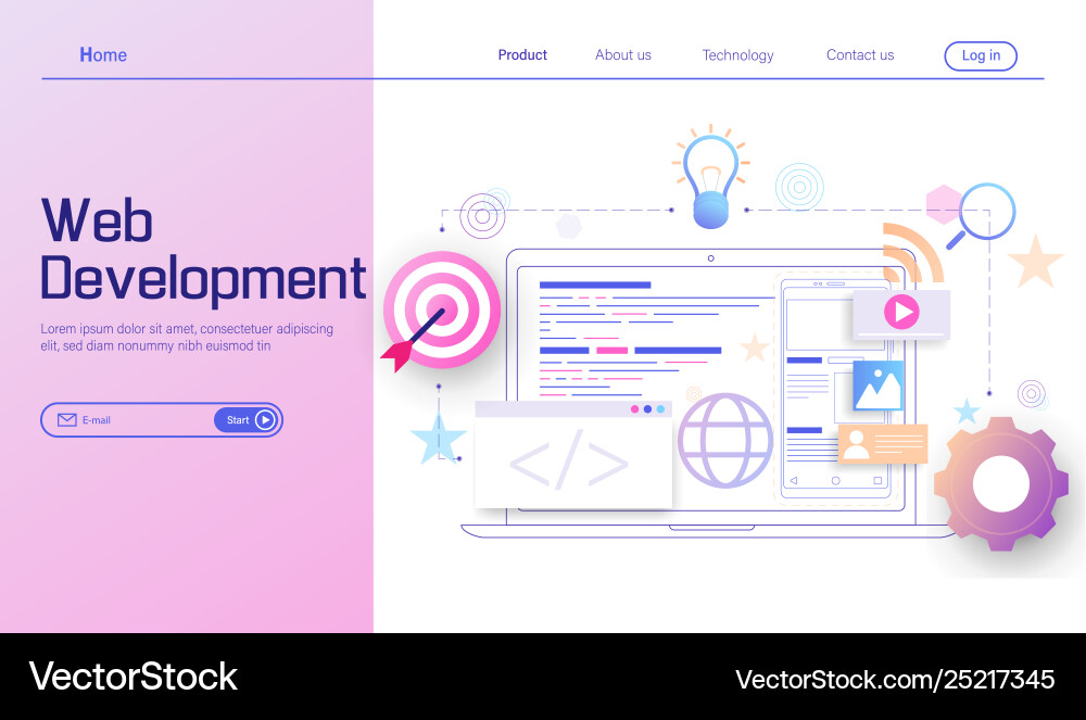 Web development modern flat design concept mobile Web development modern flat design concept mobile vector image