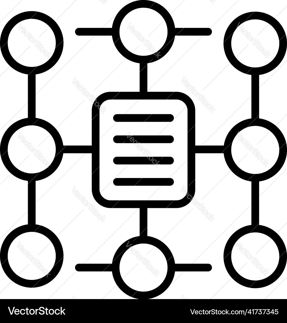 Workflow scheme icon outline work process Workflow scheme icon outline work process vector image