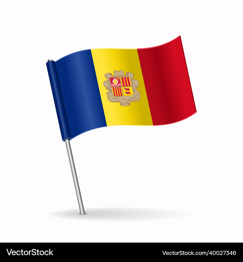 Andorra Flag Map Pointer vector image