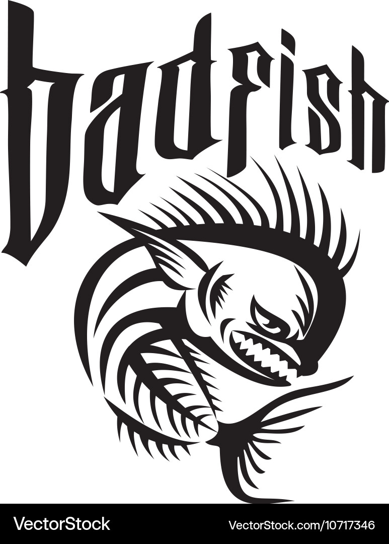 Angry Dorado Skeleton Fish Vector Image