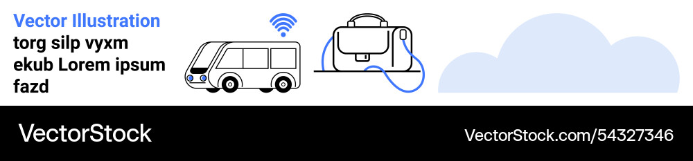 Autonomous bus with wireless connection and cloud Autonomous bus with wireless connection and cloud vector image