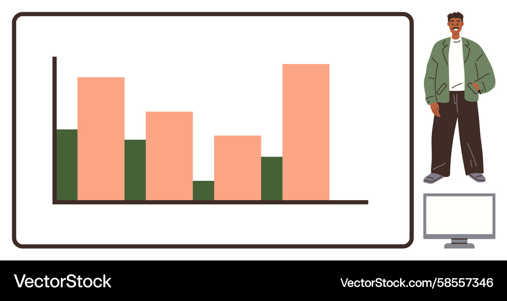 Bar Graph Analysis Data Presentation Vector Image