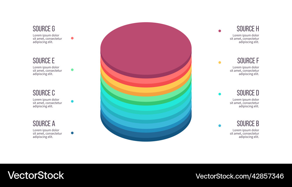 Business process chart with 8 steps options Vector Image