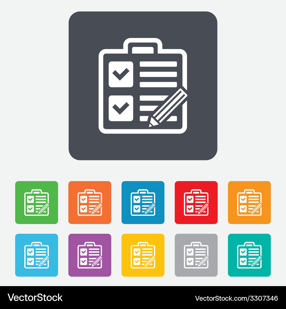 Checklist sign icon control list symbol Vector Image