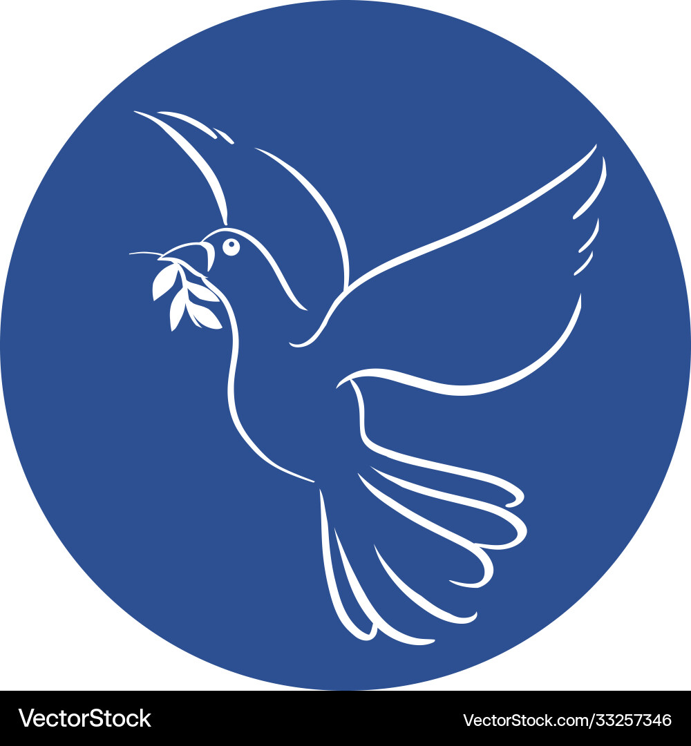 Dove symbolism peace icon Royalty Free Vector Image