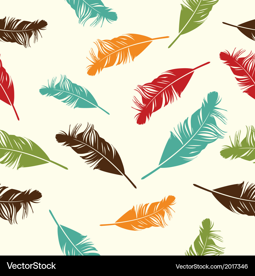 Feather Seamless Pattern Vector Image