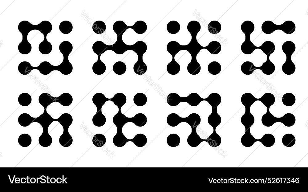 Geometric pattern of interconnected blobs and dots Geometric pattern of interconnected blobs and dots vector image