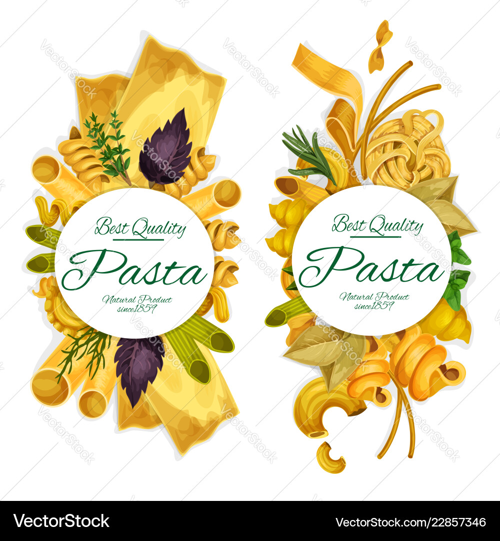 Italian pasta pund banners vector image