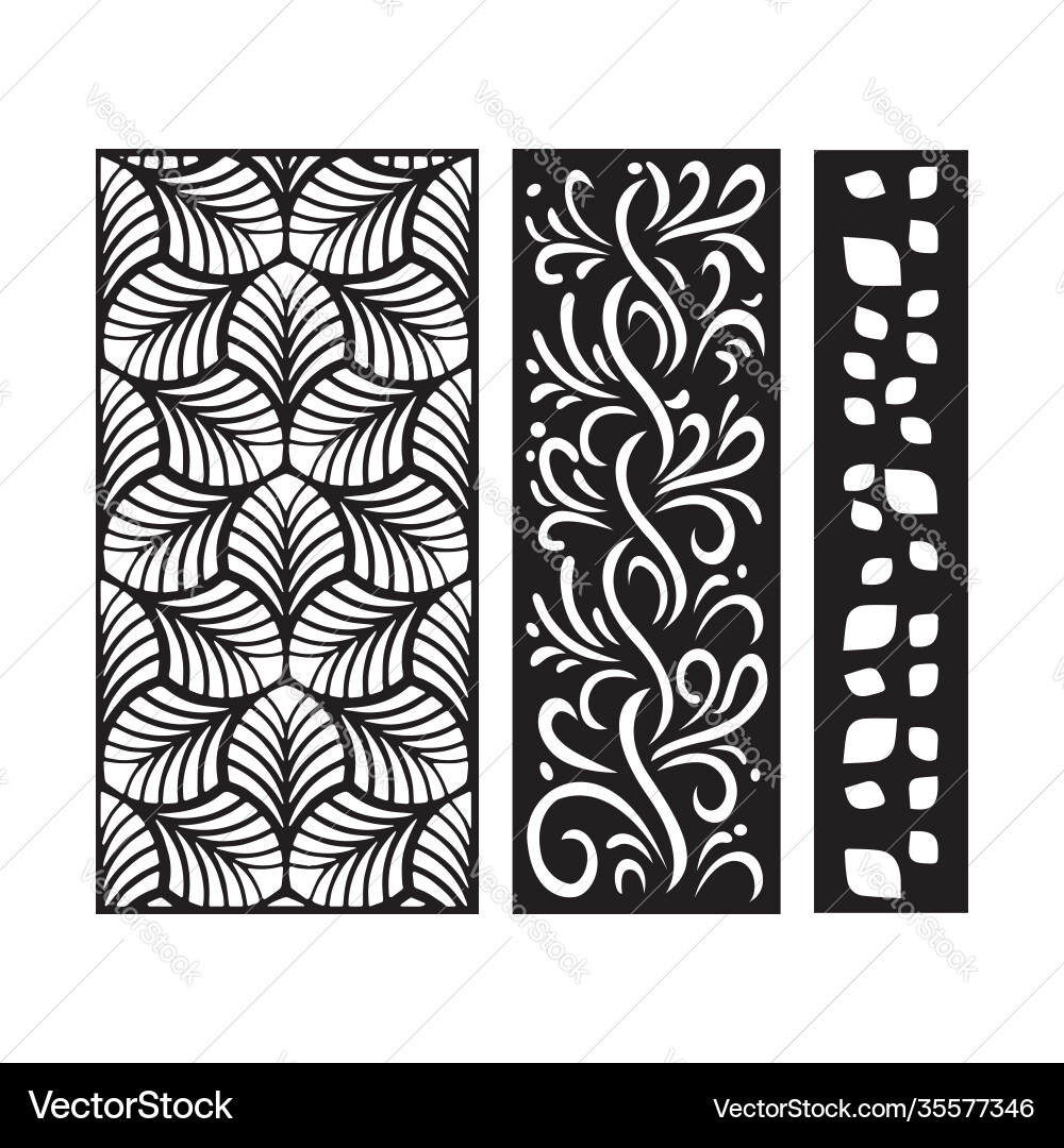 Laser cutting pattern design Royalty Free Vector Image