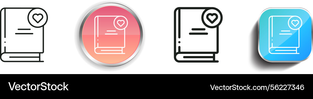 Literature icon thin linear regular and button vector image