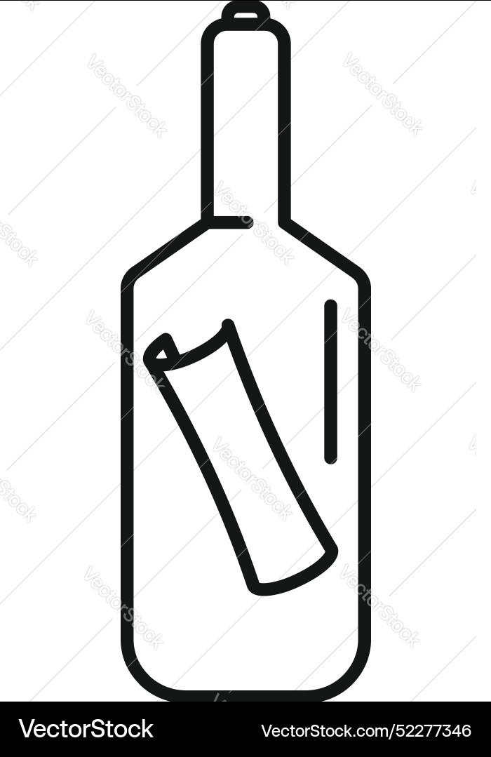 Message in a bottle floating on the sea Vector Image