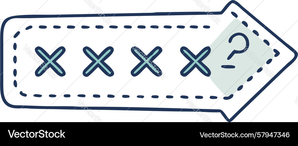 Puzzle Solution Arrow with X Marks Vector Image