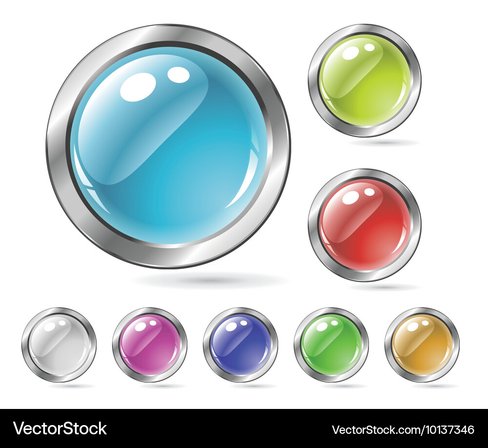 Set of glossy buttons Vector Image