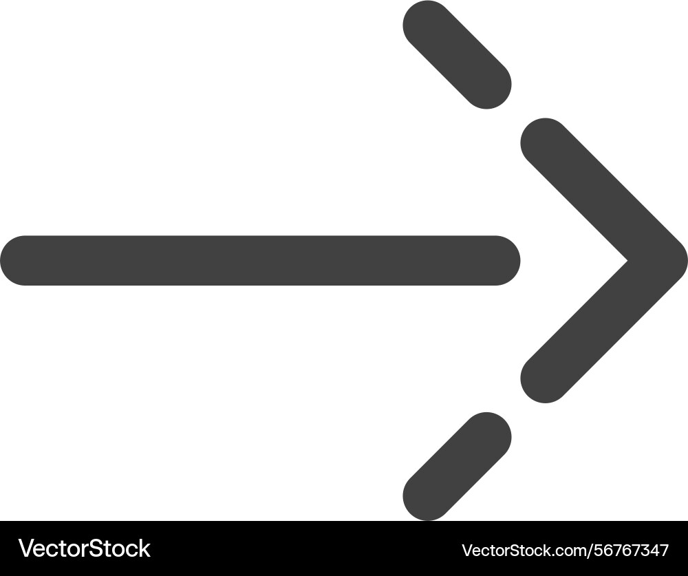 Arrow with white spaces pointing symbol line icon Vector Image