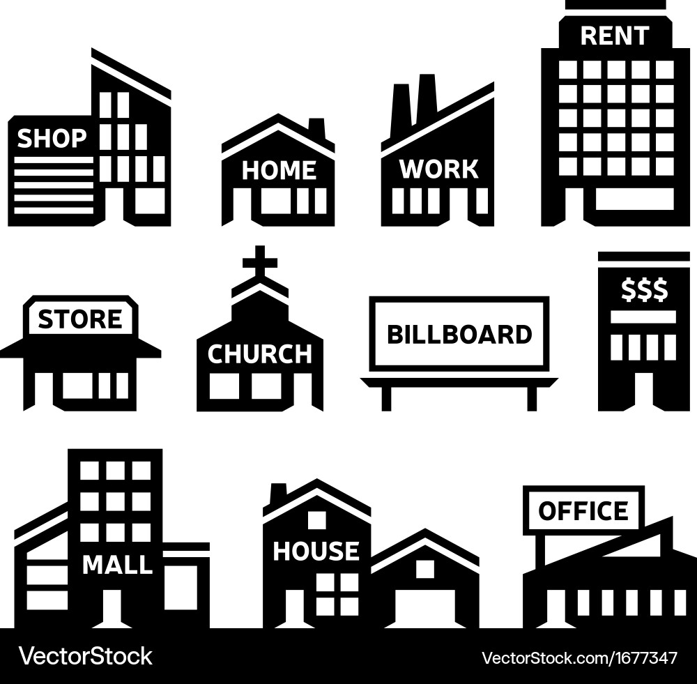 Building Icons Collection vector image