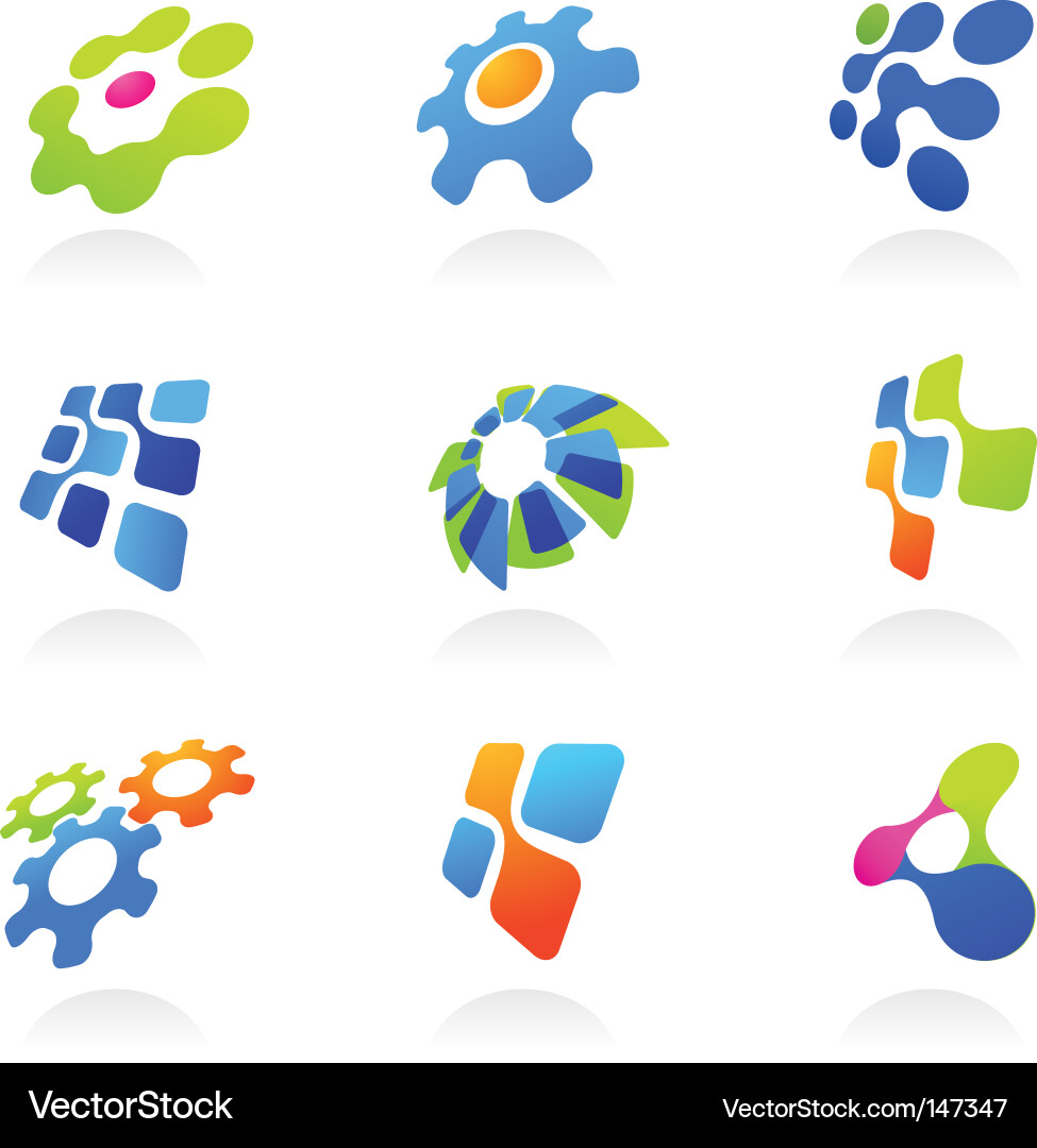 Colorful Abstract Icons & Logos vector image