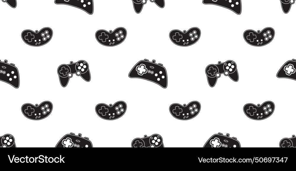 Game seamless pattern gamepad controllers Game seamless pattern gamepad controllers vector image