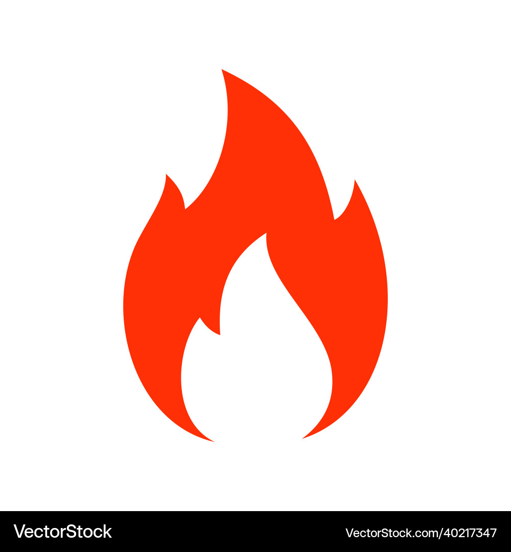 Simple fire icon in flat style vector image