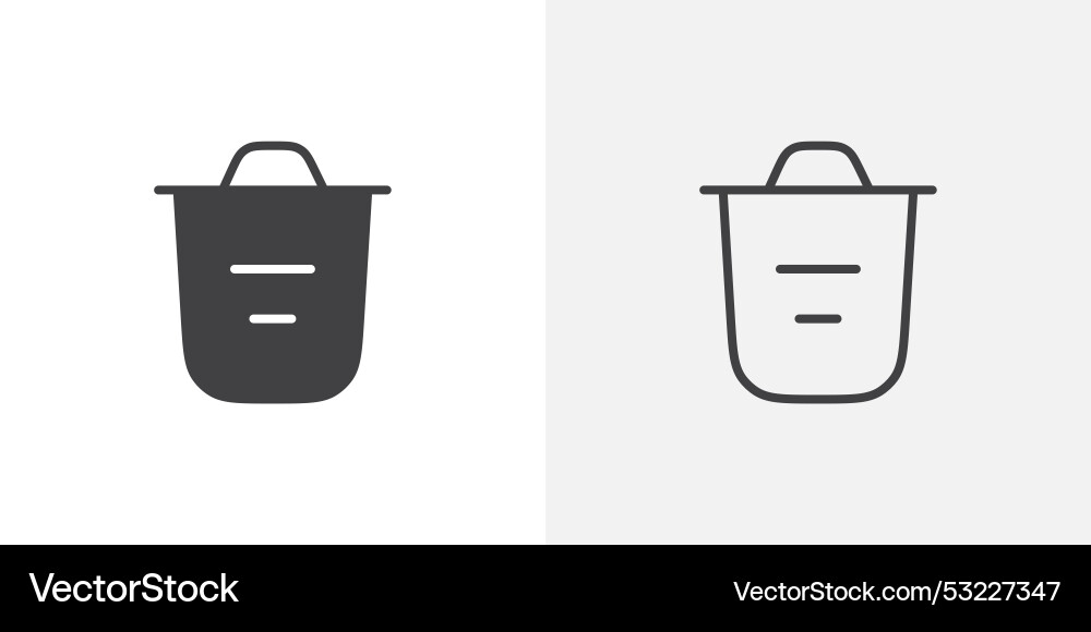 Trash icon flat and simple set design Trash icon flat and simple set design vector image
