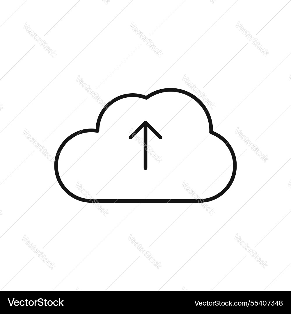Cloud upload icon simple thin line vector image