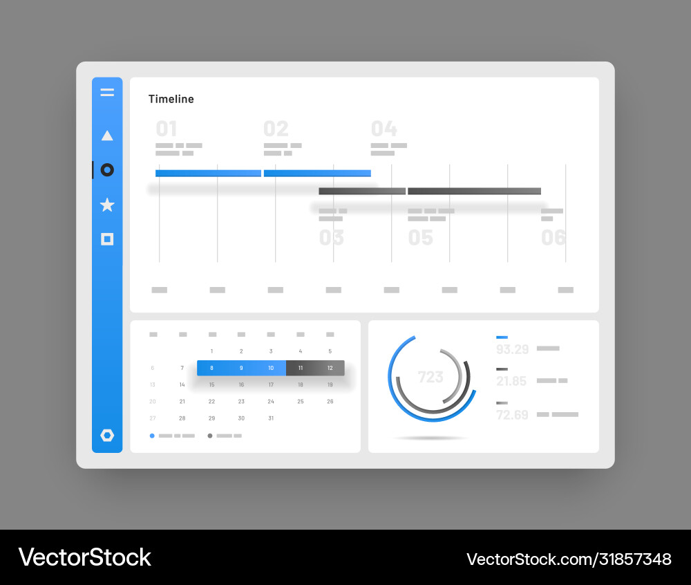 Dashboard UI Kit - Data & Analytics Vector Image