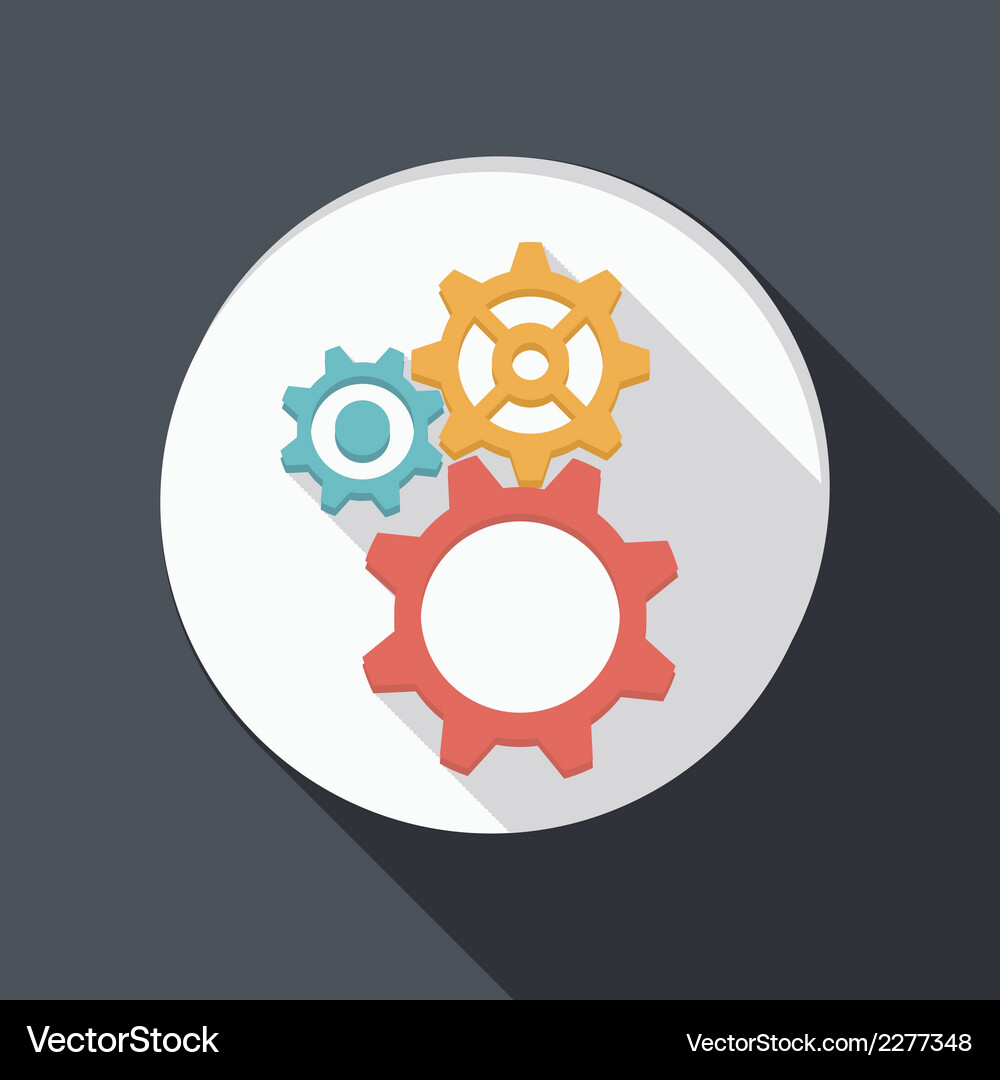 Flat icon with a shadow symbol settings Vector Image