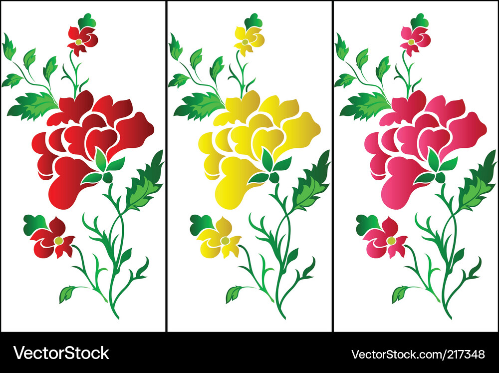 Flower pattern vertical rose tattoo Vector Image
