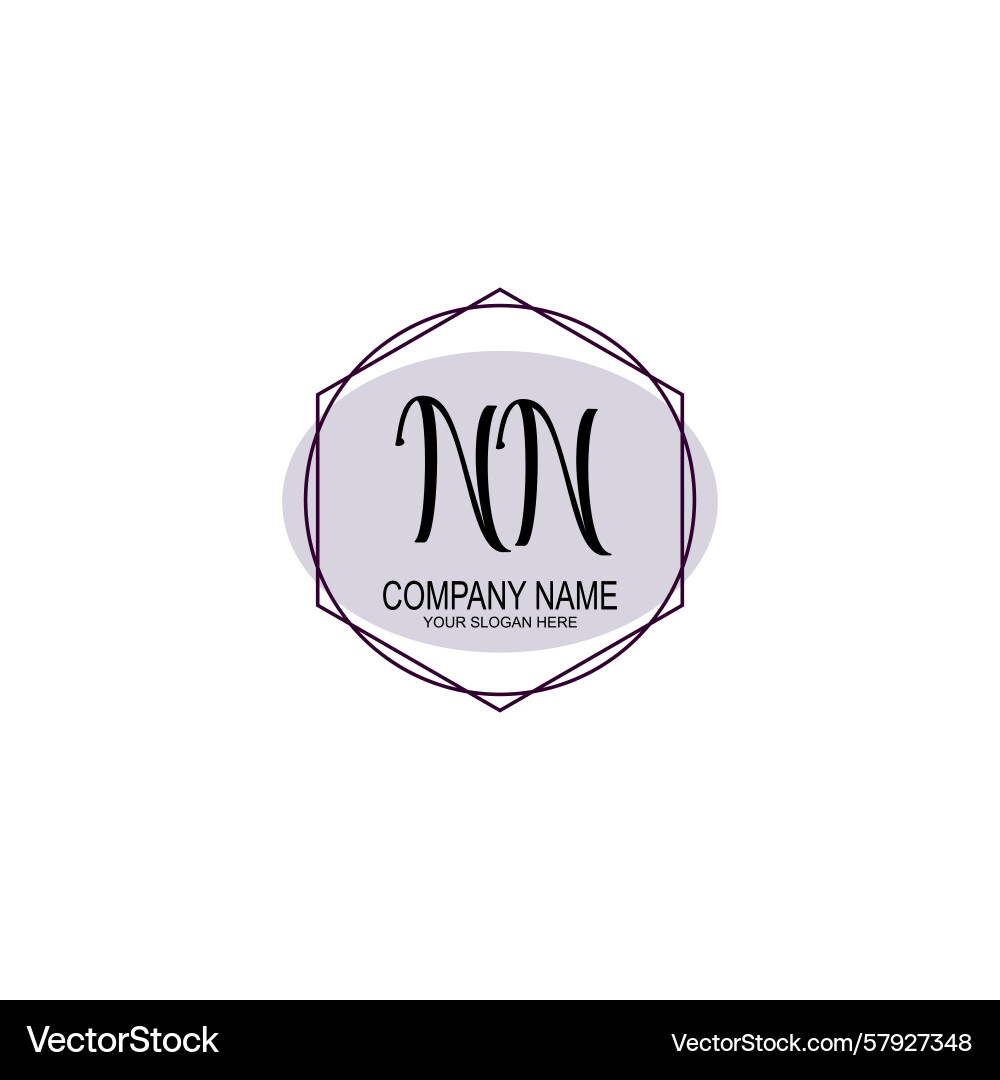 Handwriting logo concepts with initial nn Handwriting logo concepts with initial nn Vector Image