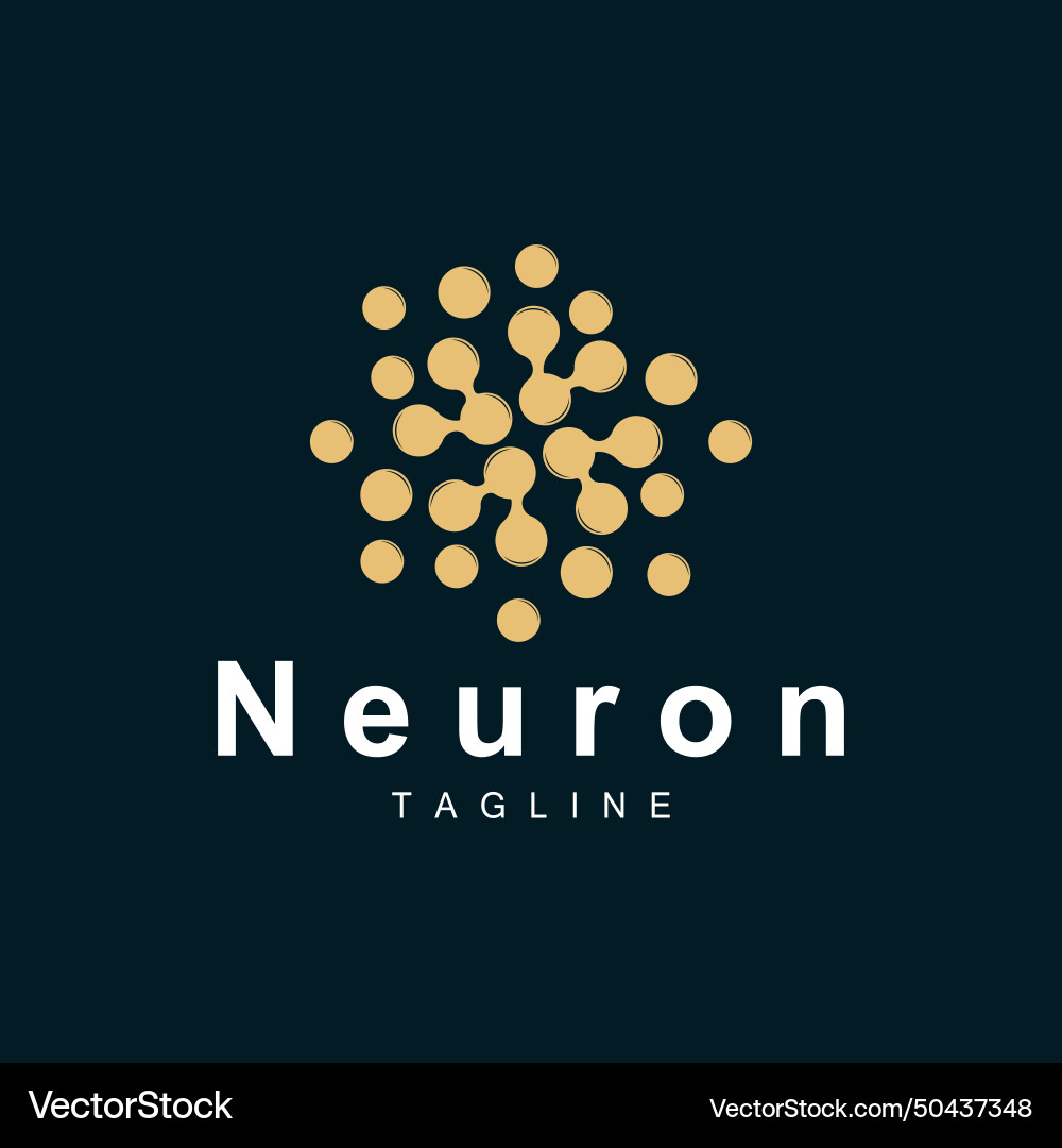 Neuron logo cel dna network and particle Vector Image
