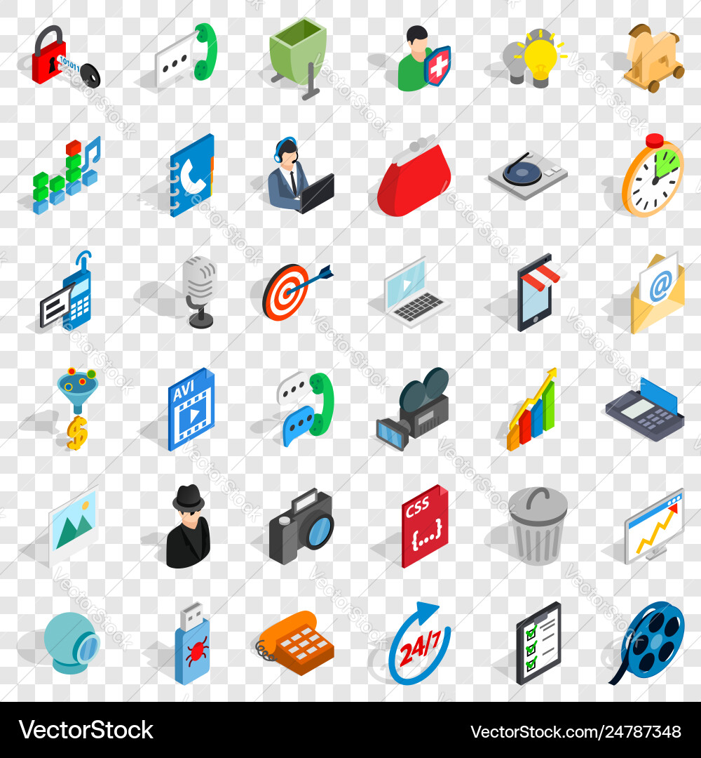 Web file icons set isometric style Web file icons set isometric style vector image