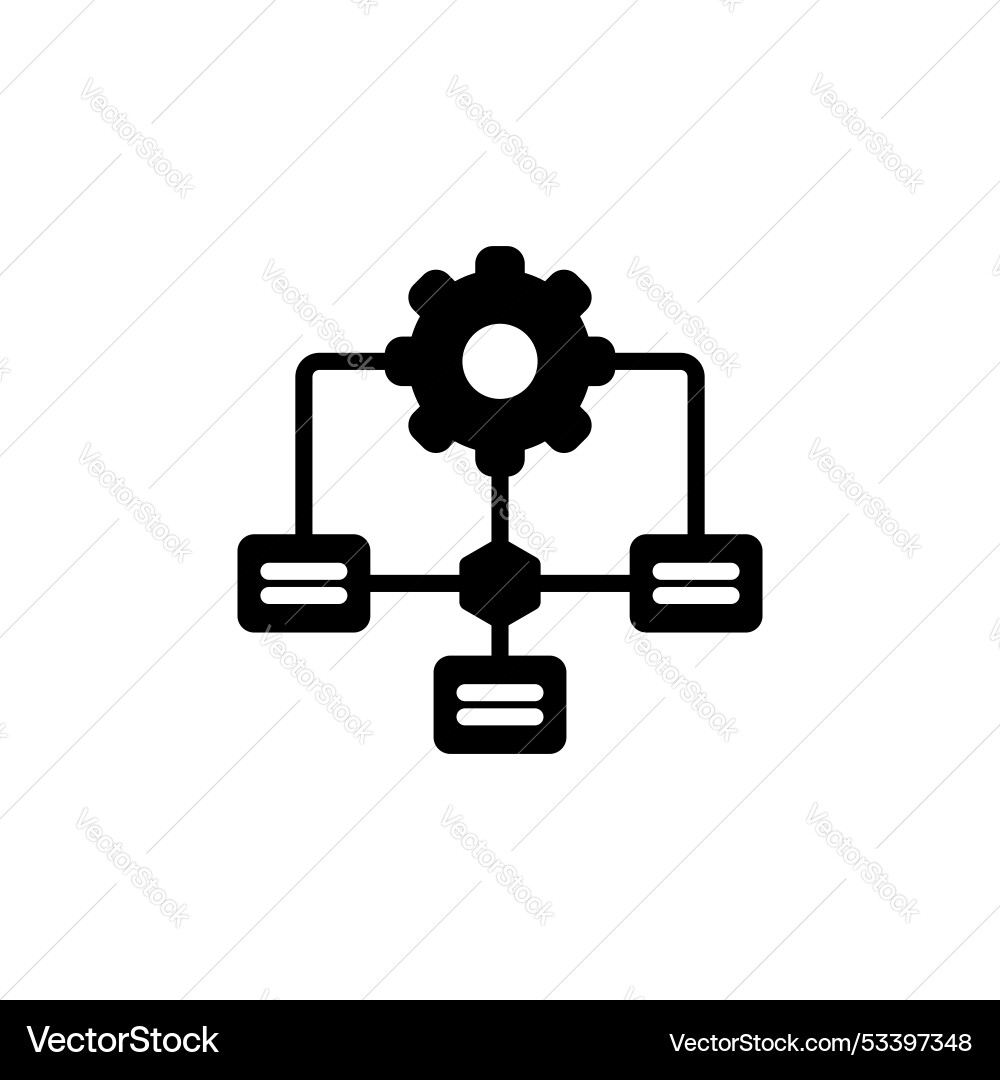 Workflow line icon isolated on white background Workflow line icon isolated on white background vector image