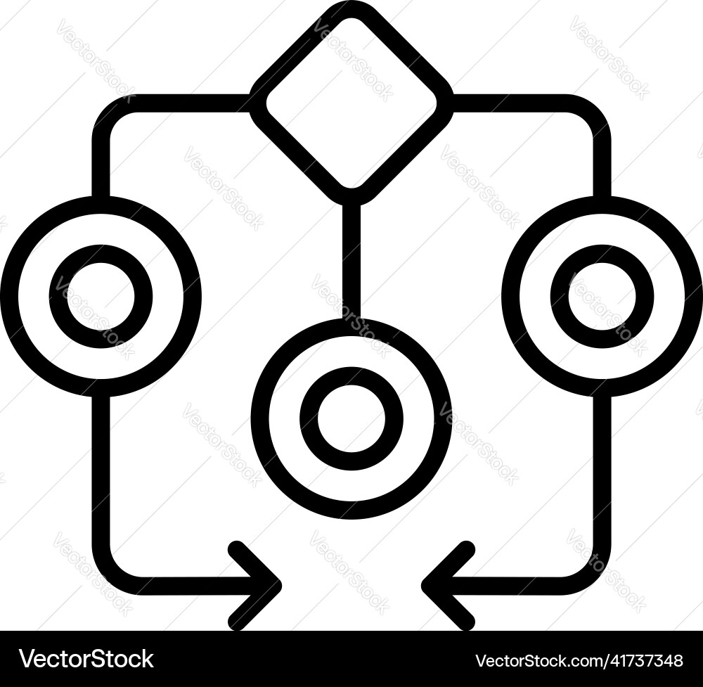 Workflow progess icon outline gear system Workflow progess icon outline gear system vector image