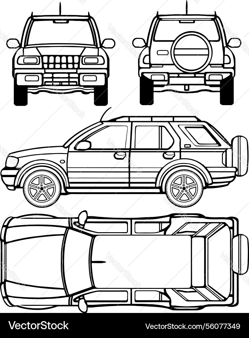 Blaupause Frontera 5-Tür 1995 Blaupause Frontera 5-Tür 1995 vektorbild