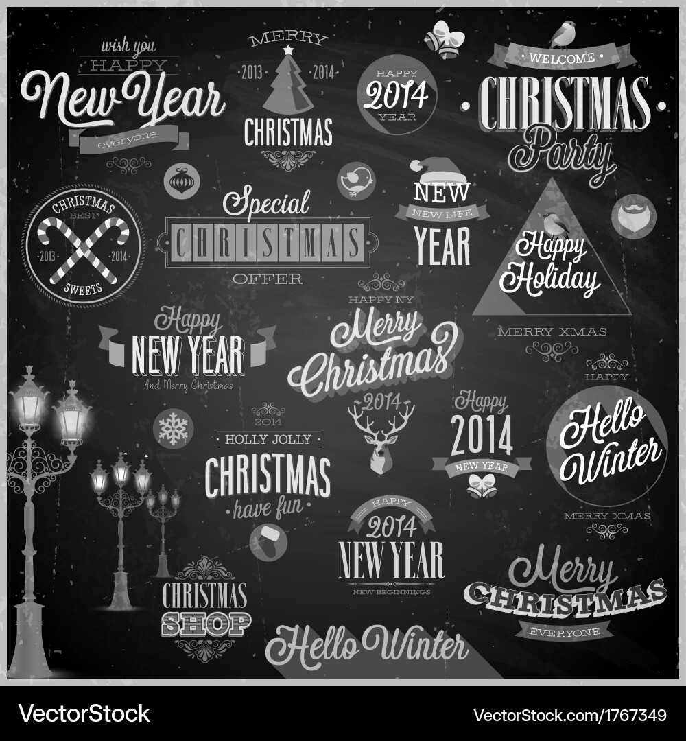 Christmas Chalkboard Emblems vector image