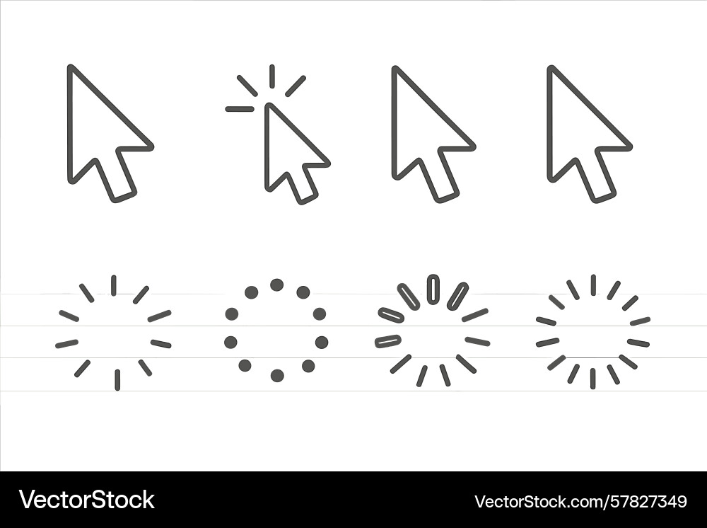 Collection of web icons showcasing various cursor Collection of web icons showcasing various cursor vector image