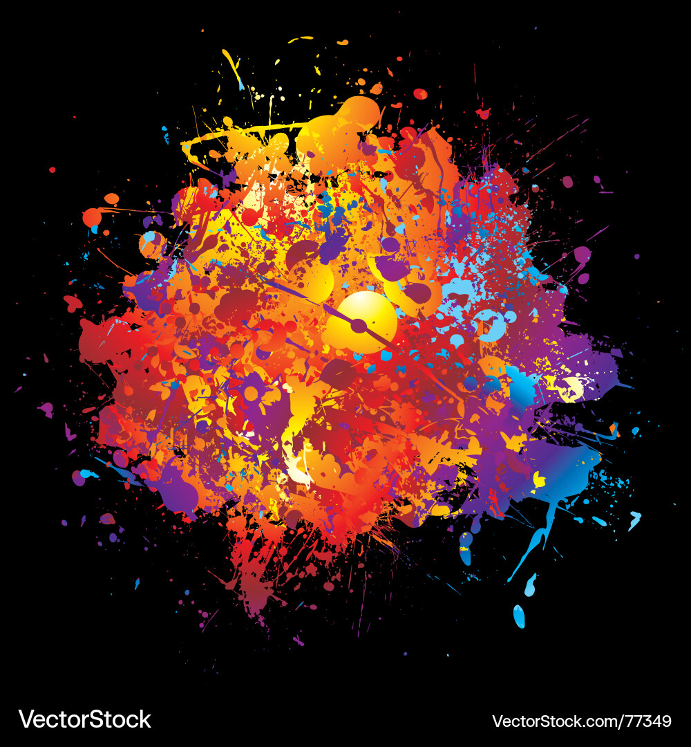 Colorful Ink Splatters Vector Image